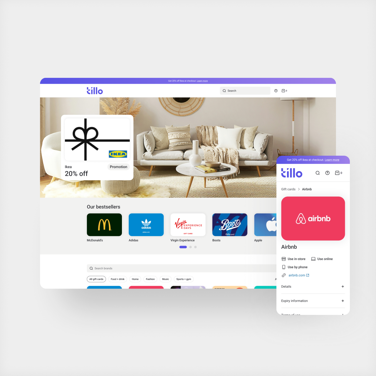 White-label gift card platform home page